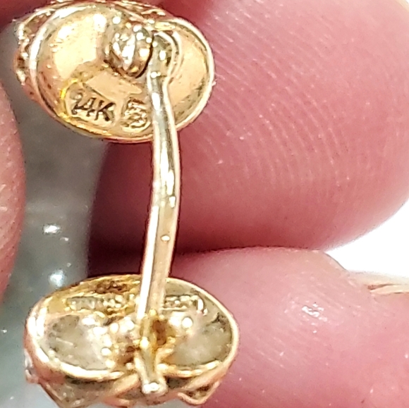 14k Jade Hoop Earrings - Picture 11 of 12